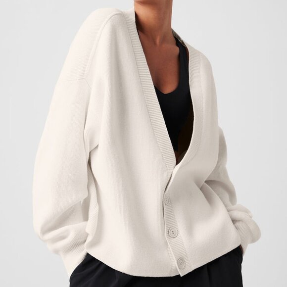 ALO Yoga Sweaters - Alo Yoga Scholar Cardigan Sweater White
